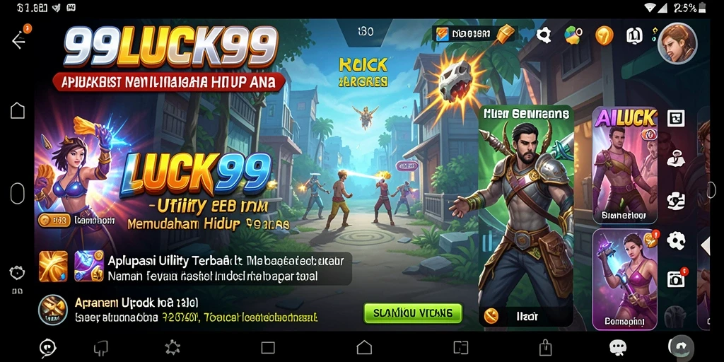 Tampilan utama aplikasi Utility 99LUCK99 dengan beragam fitur.
