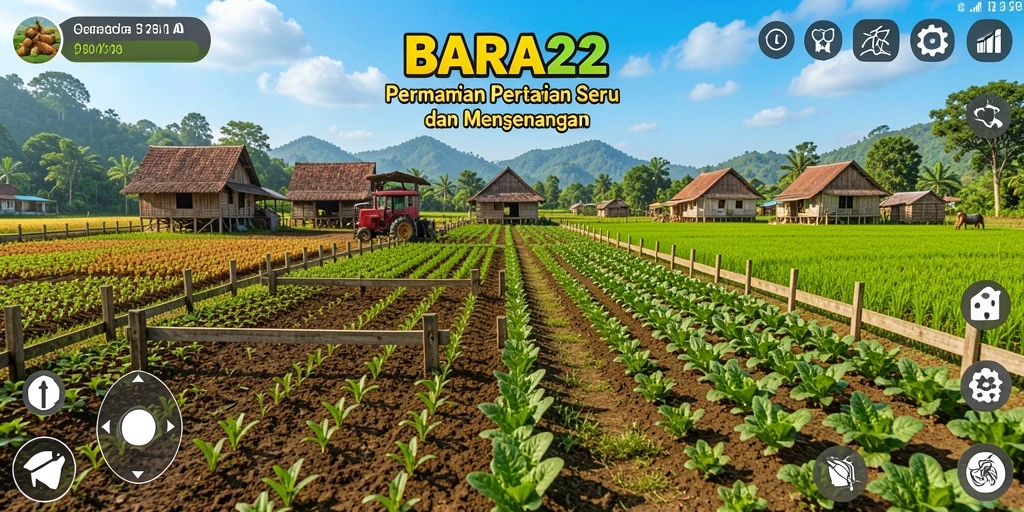Screenshot menunjukkan gameplay seru BARA22 saat bertani.