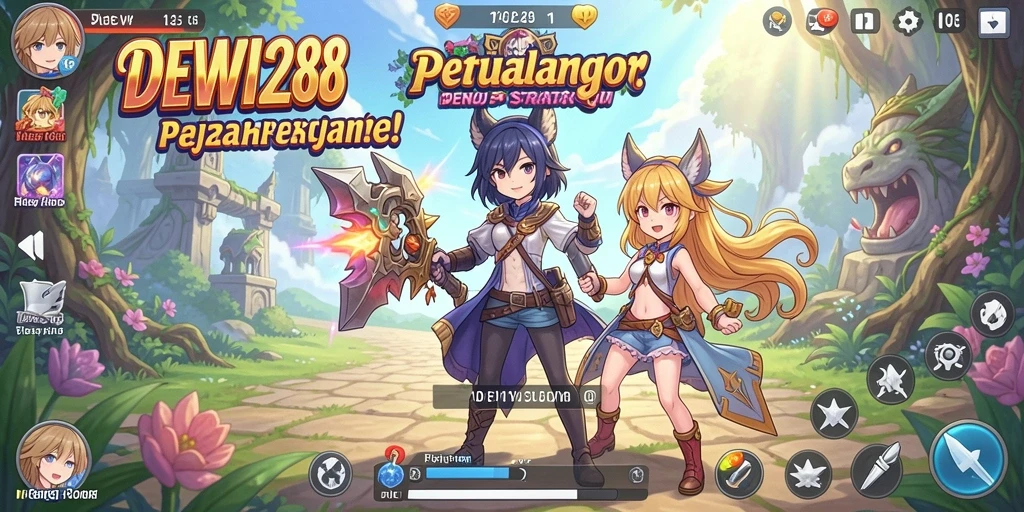 Tampilan gameplay DEWI288 yang penuh warna dan aksi seru.