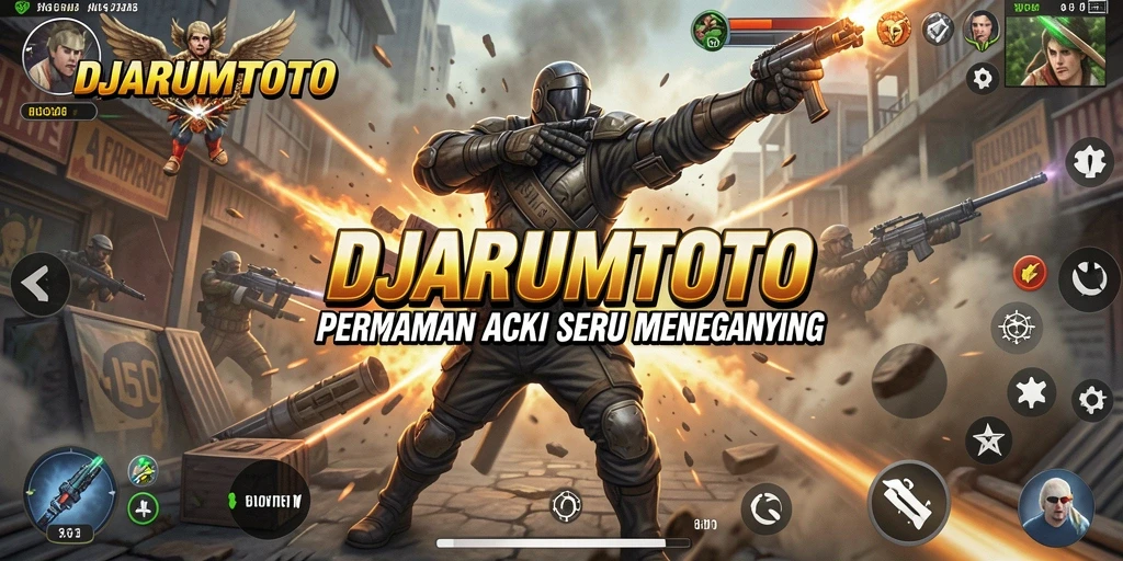 Tangkapan layar utama DJARUMTOTO yang menunjukkan aksi pertarungan yang mendebarkan.