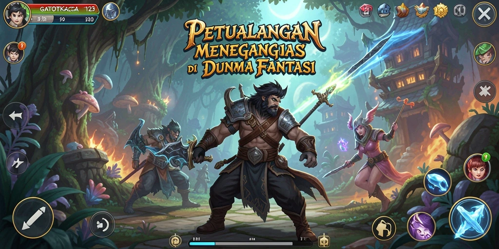 Tampilan gameplay GATOTKACA123 saat menjelajahi dunia fantasi.