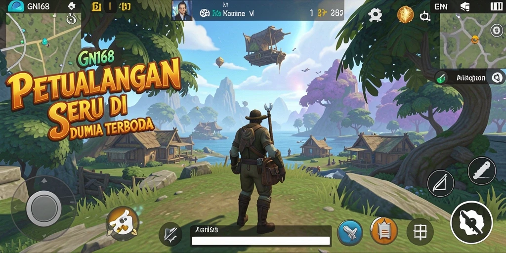 Screenshot gameplay GN168 menampilkan penjelajahan dunia terbuka yang dinamis.