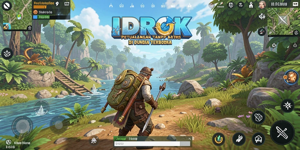 Tampilan gameplay <strong>IDROK</strong> yang menakjubkan di dunia terbuka.