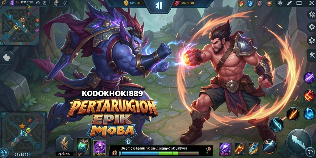 Screenshot gameplay KODOKHOKI889 menampilkan pertarungan epik antarpemain.