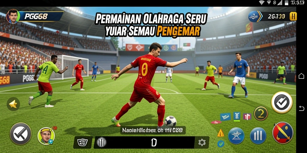 Tampilan utama gameplay PGG68 dengan aksi olahraga yang seru.