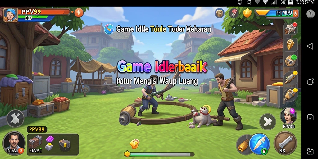 Tangkapan layar gameplay PPV99 yang menunjukkan sistem Idle yang menyenangkan.