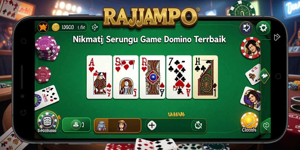 Tampilan seru gameplay RAJAMPO saat bermain domino.
