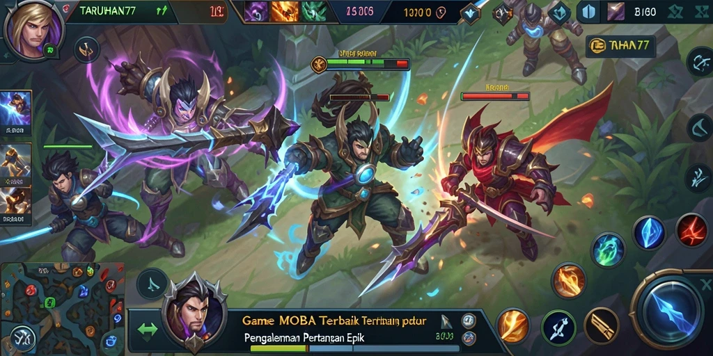 Screenshot gameplay TARUHAN77 yang menunjukkan aksi pertarungan tim.
